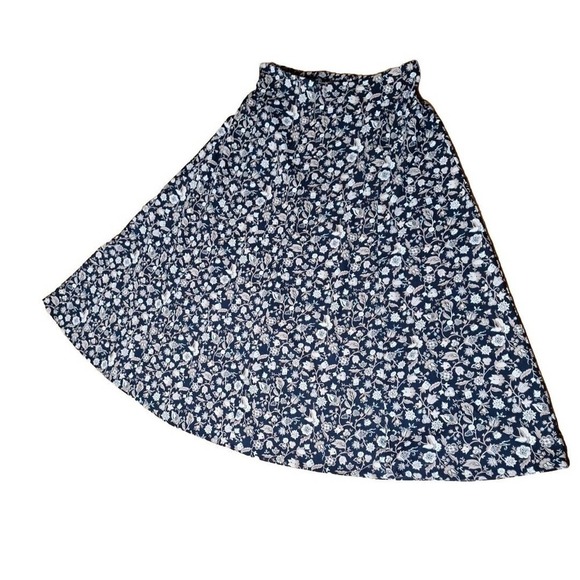 Christopher & Banks Earth Tones Floral Midi Skirt Women Size X - Picture 2 of 8